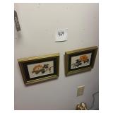 Pair Asian Floral Watercolor Prints
