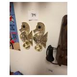 Vtg Resin Seahorse Wall Plaques Pair