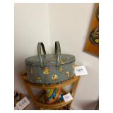 Vintage Lithographed Tin Basket