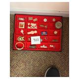 Assorted Vtg Collectibles In Display Tray