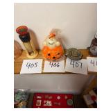Vtg Halloween Ghost In Pumpkin Figural Candle