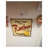 Vintage Metal Rootbeer Sign