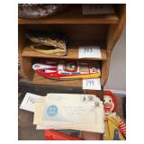 Vtg Tin Litho Speedboat Toy