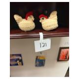 Crocheted Chicken Figurines