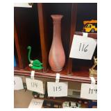 Pink And White Swirl Art Glass Bud Vase