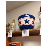 Vtg Patriotic Ceramic Mixing Bowl