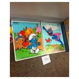 Vtg Playskool Smurfs & Grover Puzzles