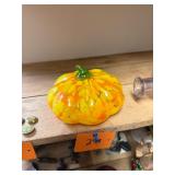 Art Glass Pumpkin Paperweight
