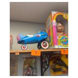 Vintage Metal Airplane Ride-On Toy