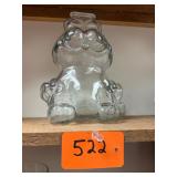 Vintage Clear Glass Garfield Bank