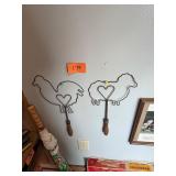 Vtg Rooster and Sheep Rug Beaters