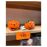 Vtg Halloween Pumpkin Containers & Mummy