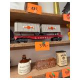 Vtg Lionel Flatcar w/ Cooper-Jarrett Trailers