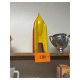 Vtg Plastic Rocket Bank