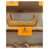Vtg Carved Canoe Dish