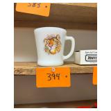 Vtg Fire-King Milk Glass Tiger Mug