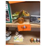 Vtg Lucite Pumpkin Sunflower Figurine