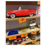 Vtg Red Convertible Toy Car