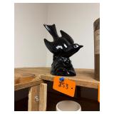 Vintage Black Glass Bird Figurine