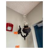 Vtg Wall-Mounted Copper Oil Lamp