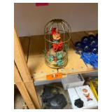 Vintage Elf In Brass Birdcage