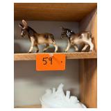 Vtg Ceramic Donkey Figurines Japan