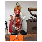 Vintage Art Glass Clown Figurine