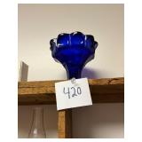 Vintage Cobalt Blue Moon And Star Bowl
