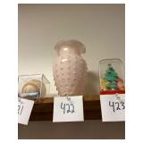 Vintage Fenton Pink Hobnail Glass Vase