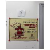 Vintage Toonerville Trolley Metal Sign