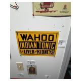 Vintage Wahoo Indian Tonic Metal Sign