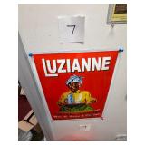 Vintage Black Americana Luzianne Porcelain Sign