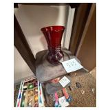 Vintage Ruby Red Glass Vase