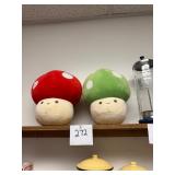 Pair Of Vtg Super Mario Mushroom Plush Toys