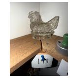 Vintage Pressed Glass Hen On Nest