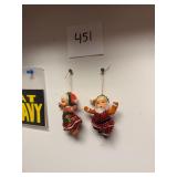 Vintage Santa And Mrs. Claus Ornaments