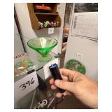 Vintage Uranium Glass Footed Bowl