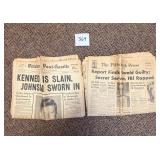 Vintage JFK Assassination Newspapers
