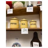 Vintage Yellow Enamelware Canister Set