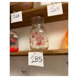Vintage Snoopy Glass Carafe