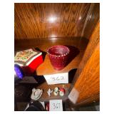 Vintage Ruby Red Hobnail Glass Votive
