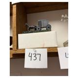 Vintage Cast Metal Horse-Drawn Wagon