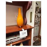 Vintage Art Glass Amberina Bud Vase