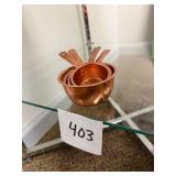Vintage Color Craft Copper Measuring Cups