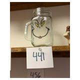 Vintage Grinch Glass Mason Jar Mug