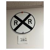 Vintage Railroad Crossing Porcelain Sign