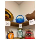 Vintage Fenton Cobalt Blue Glass Basket