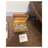 Vintage Cedar Box w/ Costume Jewelry