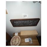 Vintage Alphabet Punched Tin Sign