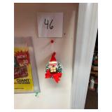 Vintage Santa Claus and Wreath Ornament
